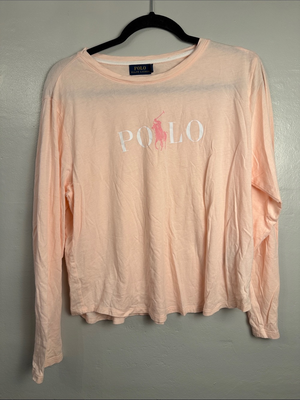 Ralph Lauren Peach Crewneck Long Sleeve Tee pajama size extra large